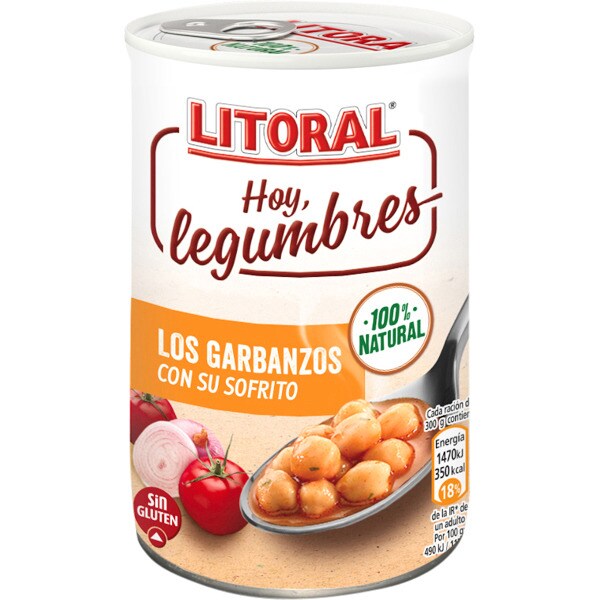 Hoy Legumbres los garbanzos con su sofrito lata 440 g · LITORAL