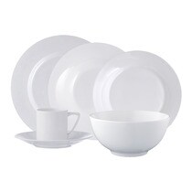 El Corte Inglés Essential round bone china crockery set pieces with rim
