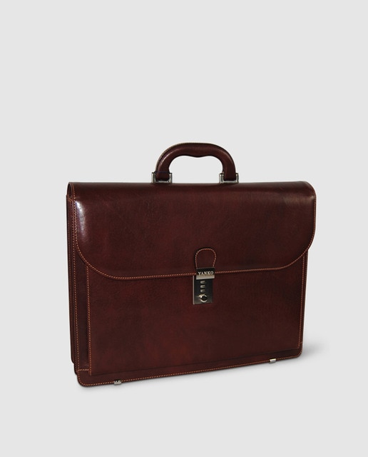 Tan leather briefcase with handle · Men's fashion · El Corte Inglés