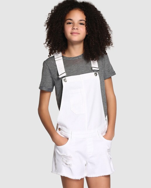 white dungarees