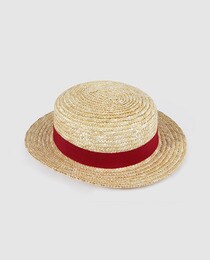 red boater hat