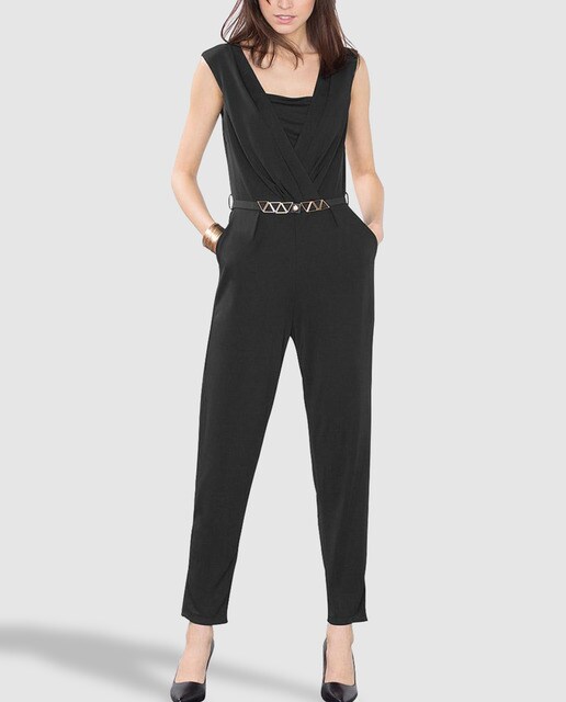 black jumpsuit with pockets