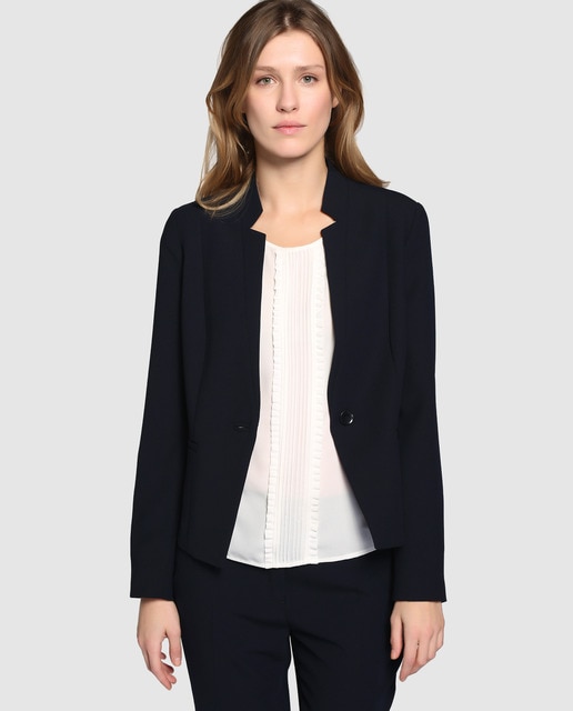 Blazer básico feminino Antea em azul marinho u00b7 Moda e Artesanato Para Cozinha Facil De Fazer ~ Blazer básico feminino Antea em azul marinho u00b7 Moda e