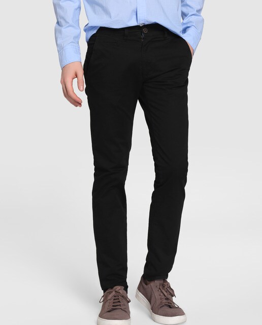 mens skinny fit black chinos