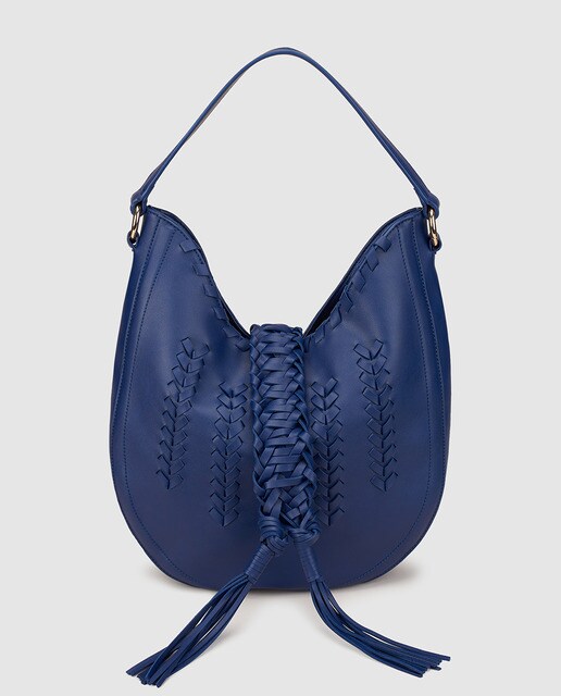Navy Blue Hobo Bag With A Plaiting Detail El Corte Inglés Navy Blue Hobo Bag With A Plaiting Detail