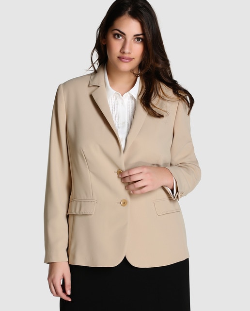 outfit blazer marron mujer