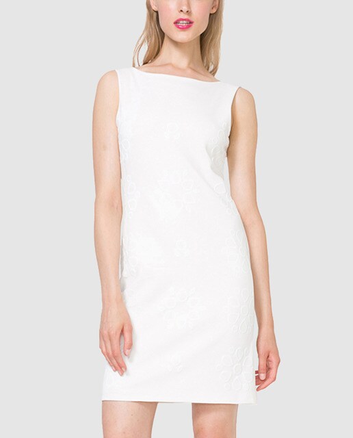 vestidos desigual blancos Desigual vestido blanco patchwork