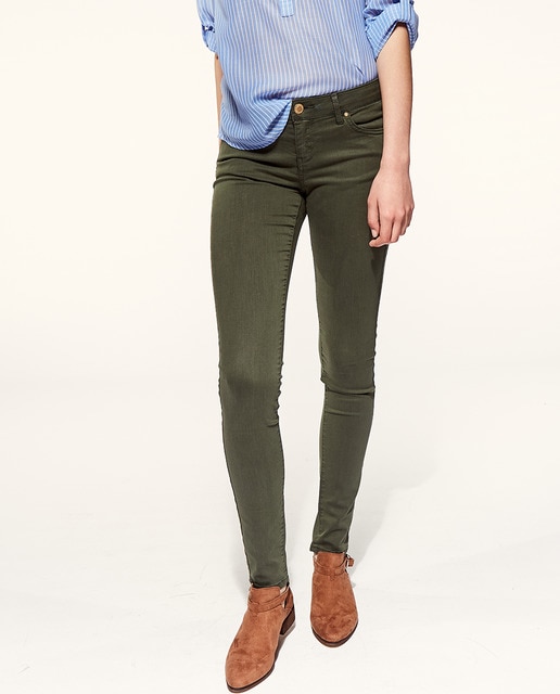 jeans femme vert kaki