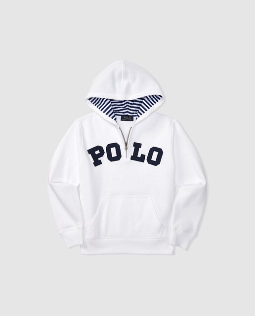 boys white hooded sweatshirt