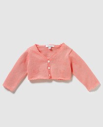 girls coral cardigan