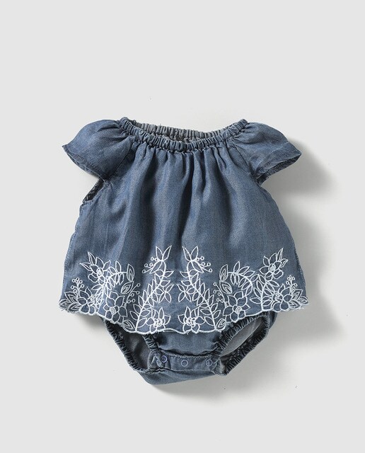 baby denim romper suit