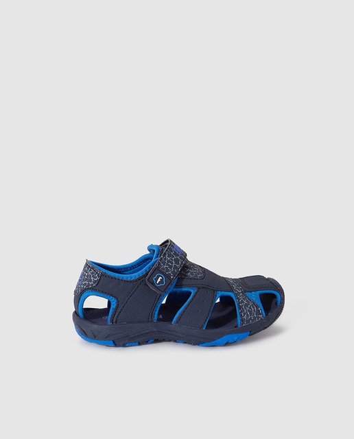 navy blue closed toe sandals