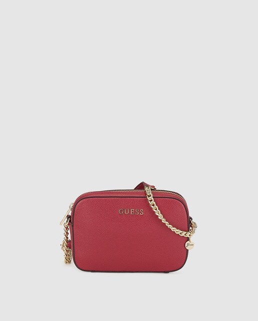 Small Burgundy Messenger Bag With Brand Liqué Guess Fashion Small Burgundy Messenger Bag With Brand Liqué