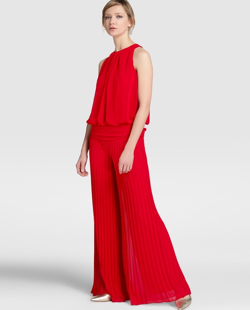 pleated trouser jumpsuit