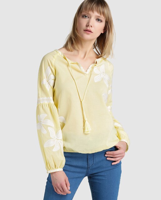 womens yellow blouse