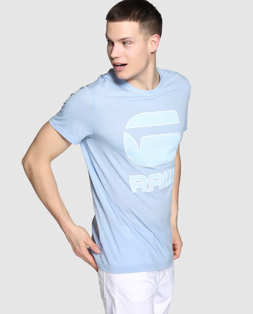 · G Azul Camiseta Corta Hombre Star Raw De Manga rdBoCxe