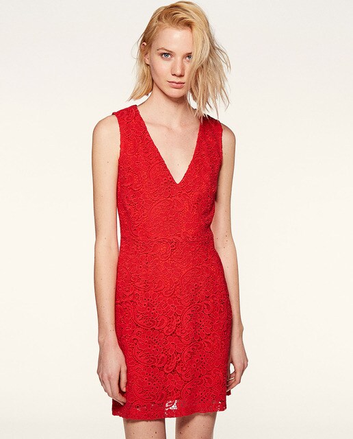 robe droite guipure