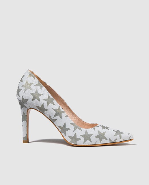 Zapatos de salón de mujer Lodi en ante verde con graba.