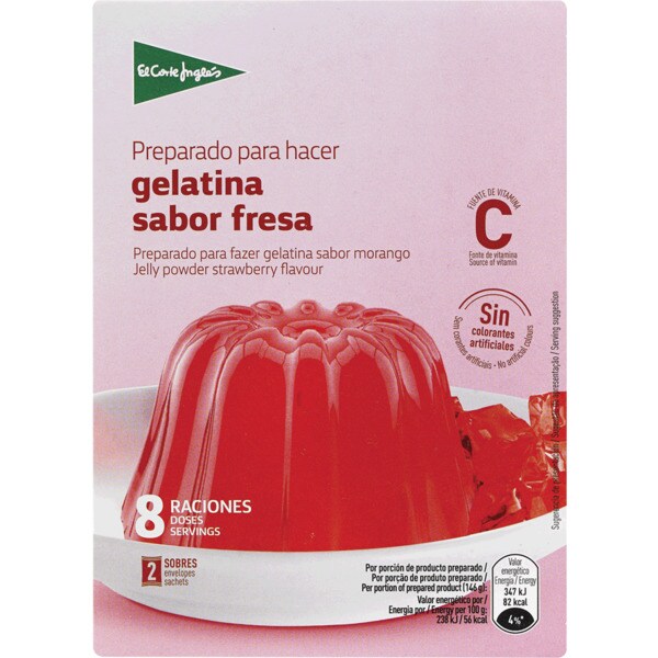 Preparado em Pó para Gelatina de Morango embalagem 170 g · El Corte Inglés · Supermercado El