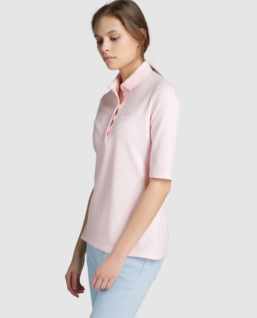 lacoste pink polo shirt