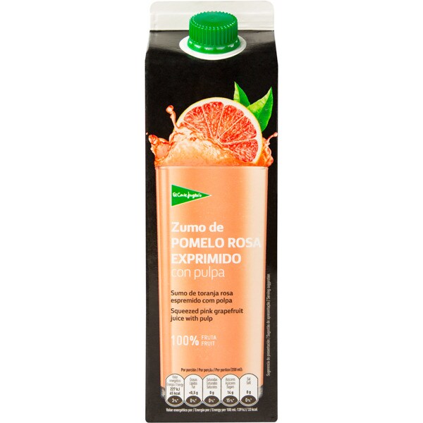 zumo de pomelo rosa exprimido con pulpa brik 1 l · EL CORTE INGLES