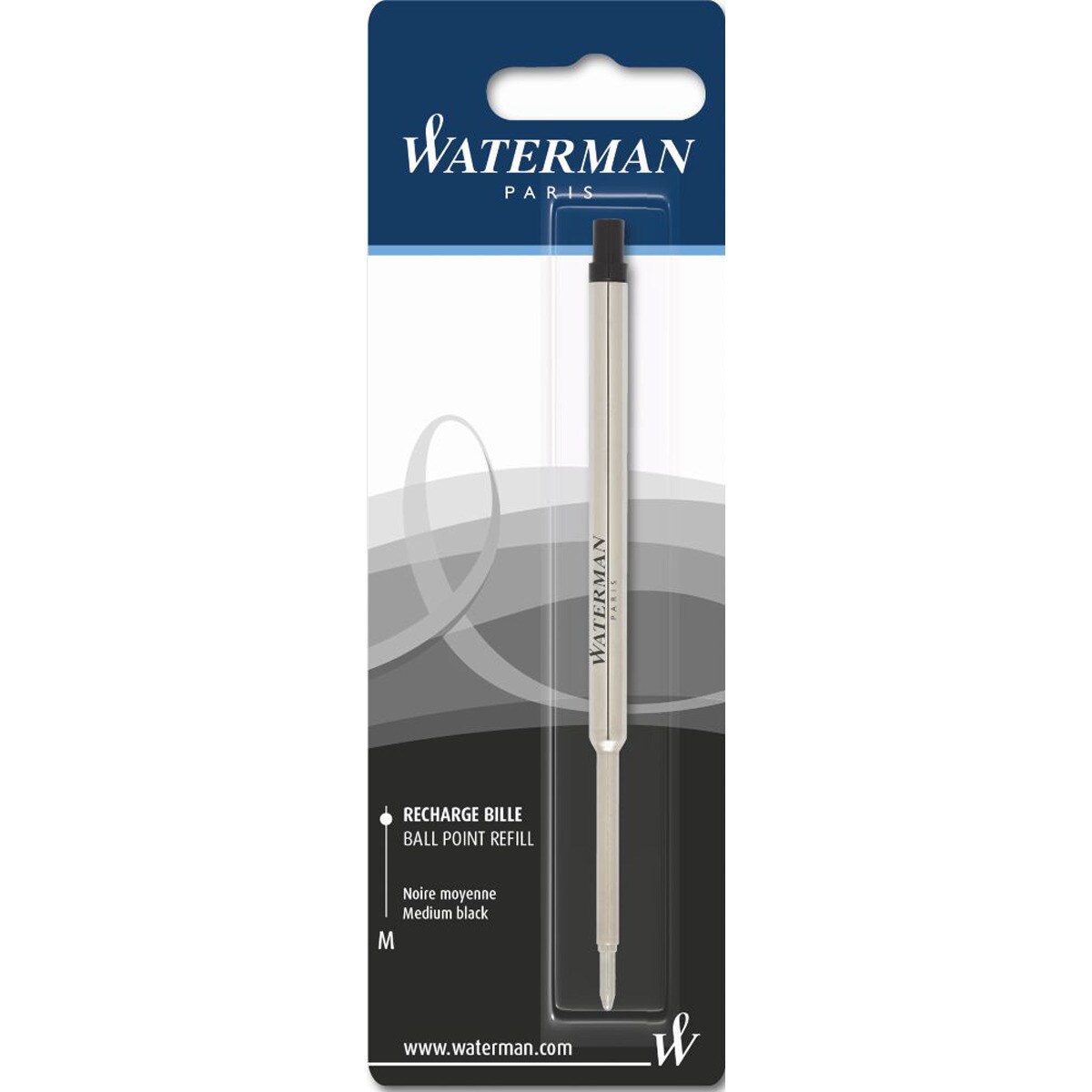 Waterman - Blíster Recambio Bolígrafo Estándar Máxima Negro Medio Waterman.