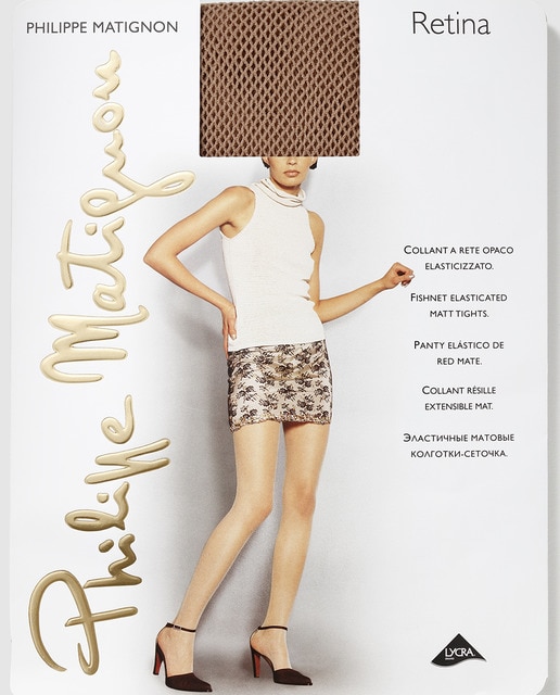 Panty de rejilla de mujer Philippe Matignon natural efecto bronceado