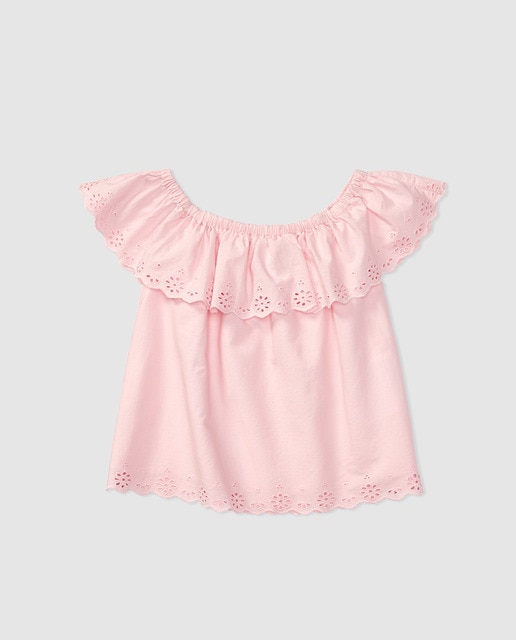 Blusa de niña Polo Ralph Lauren en rosa con bordado · Polo Ralph Lauren