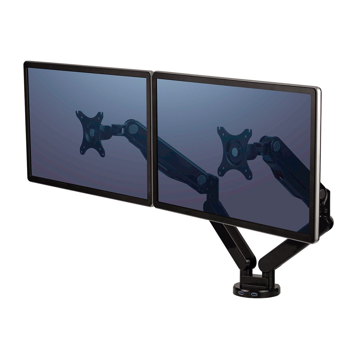 Brazo Doble Fellowes Monitor Platinum negro