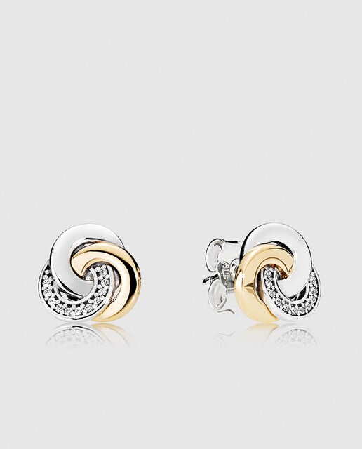 pendientes pandora plata y oro pendientes pandora plata y oro