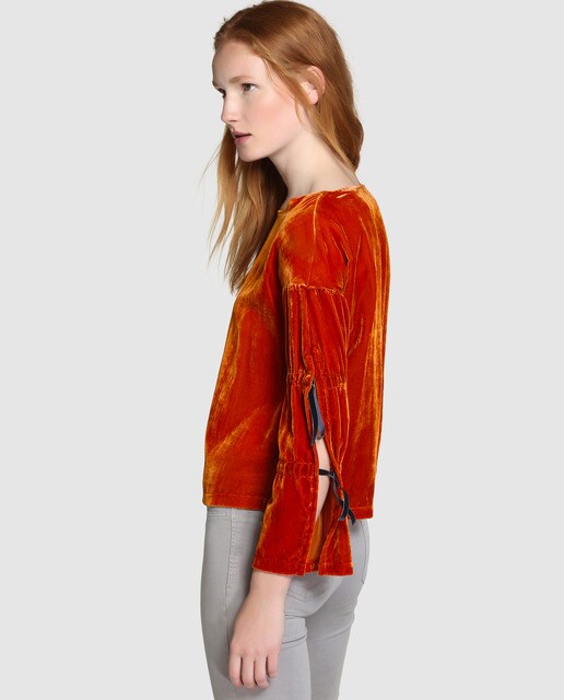 orange velvet jacket womens