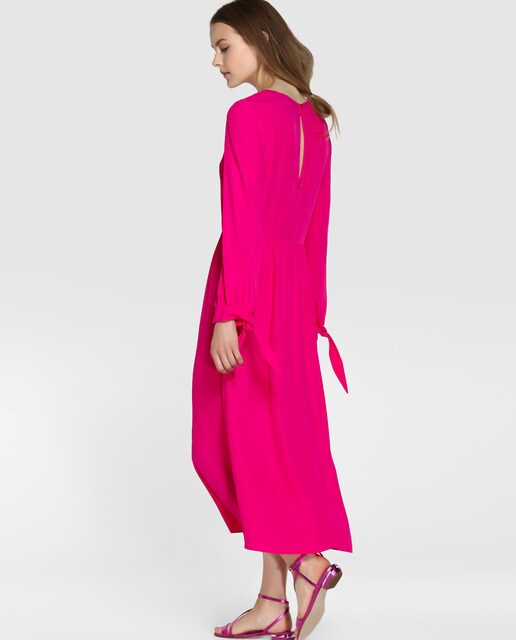 fuchsia midi dress