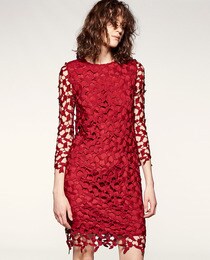 guipure lace midi dress