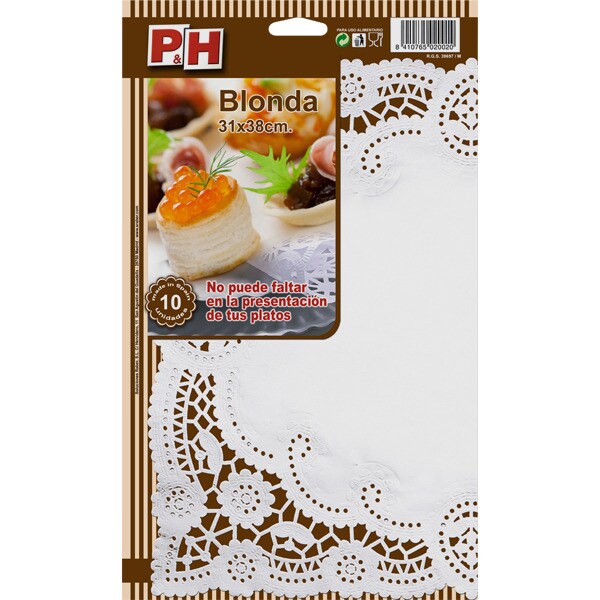 P&H blonda blanca 31x38 cm estuche 10 unidades