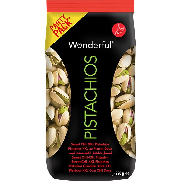 WONDERFUL pistachos guindilla dulce XXL envase 220 g