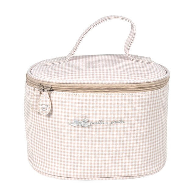 Pasito A Pasito Petite Etoile Beige Gingham Faux Leather Vanity Toilet Bag Babies El Corte Ingles