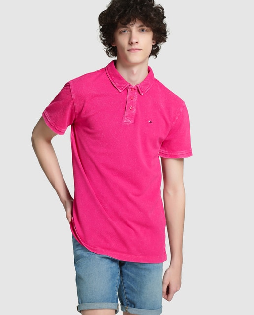 fuchsia polo shirt