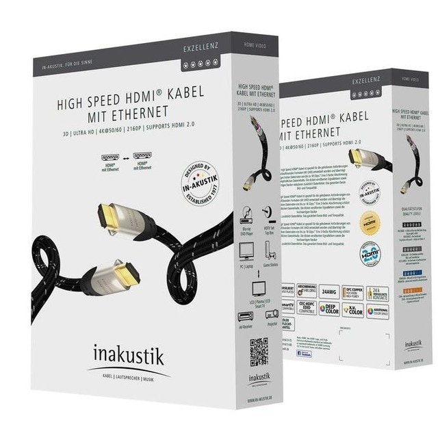 Cabo HDMI High Speed Inakustik com Ethernet Exzellenz Premium 2