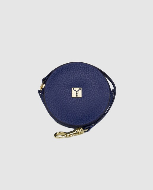 Piel Con Azul De Monedero Cremallera Mujer kPOZXiu