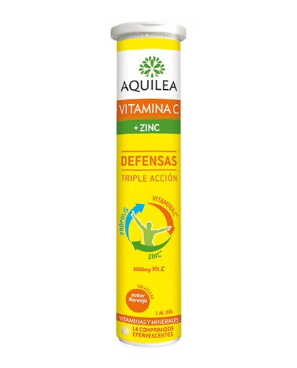 14 Comprimidos Vitamina C + Zinc Aquilea