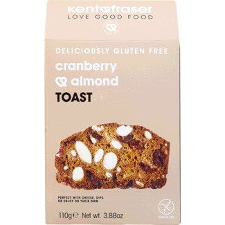 Kent & Fraser Cookies Cranberries sem Glúten embalagem 110 g