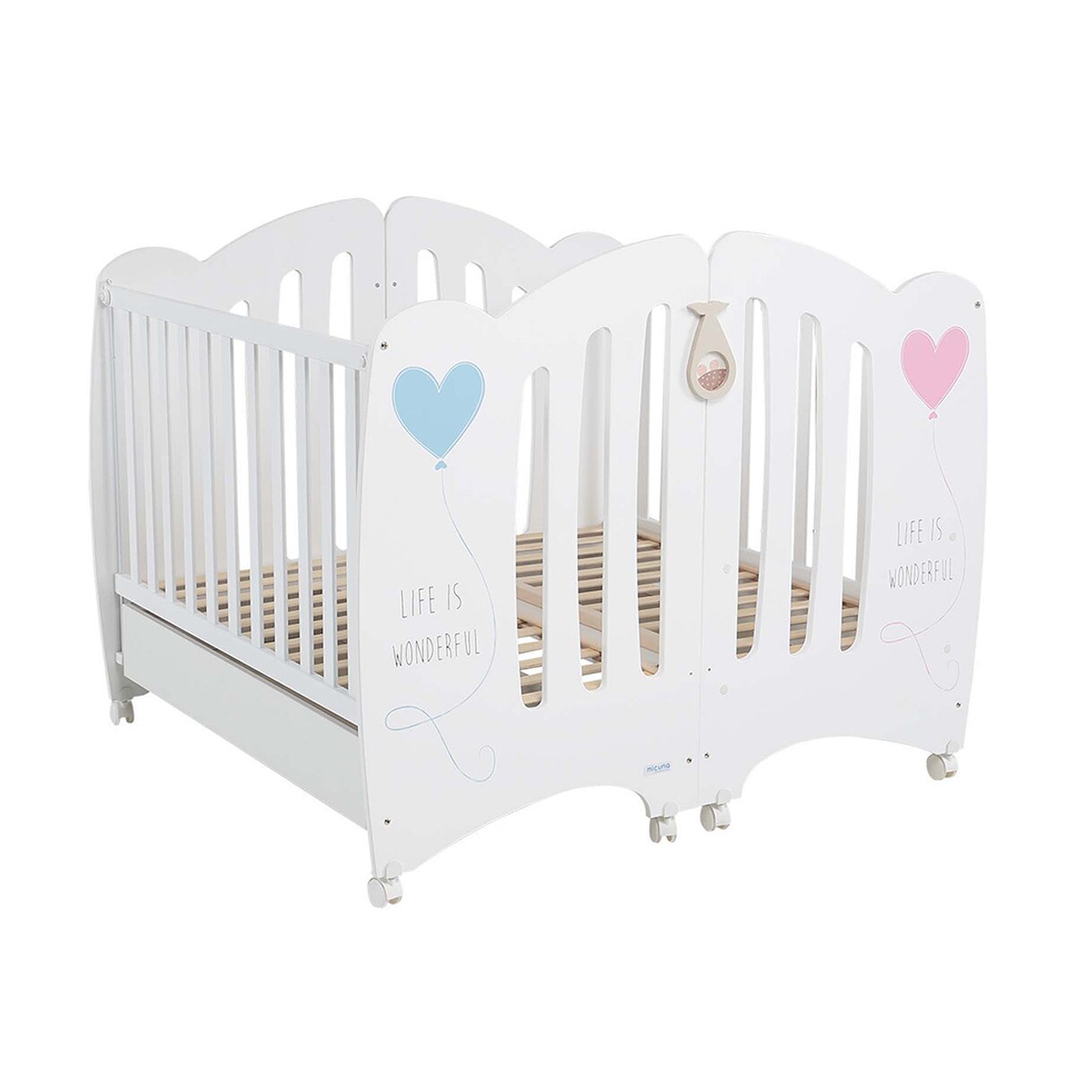 Kit para Gémeos para Berço - 120x60 cm Branco-7