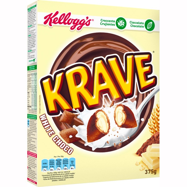Krave breakfast cereals filled with white chocolate packet 375 g
