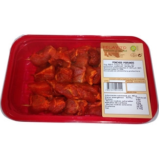 PELAYITO pincho de cerdo moruno adobado sin gluten peso aproximado bandeja 350 g