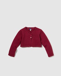 burgundy baby cardigan