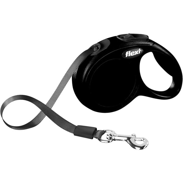 New Classic correa extensible color negra para perros talla S hasta 15 kg 1 unidad