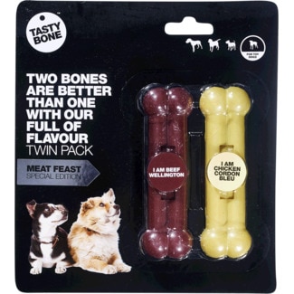 Tasty Bone Osso para Cão Mini com Sabor a Carne e Galinha embalagem 2 unidades