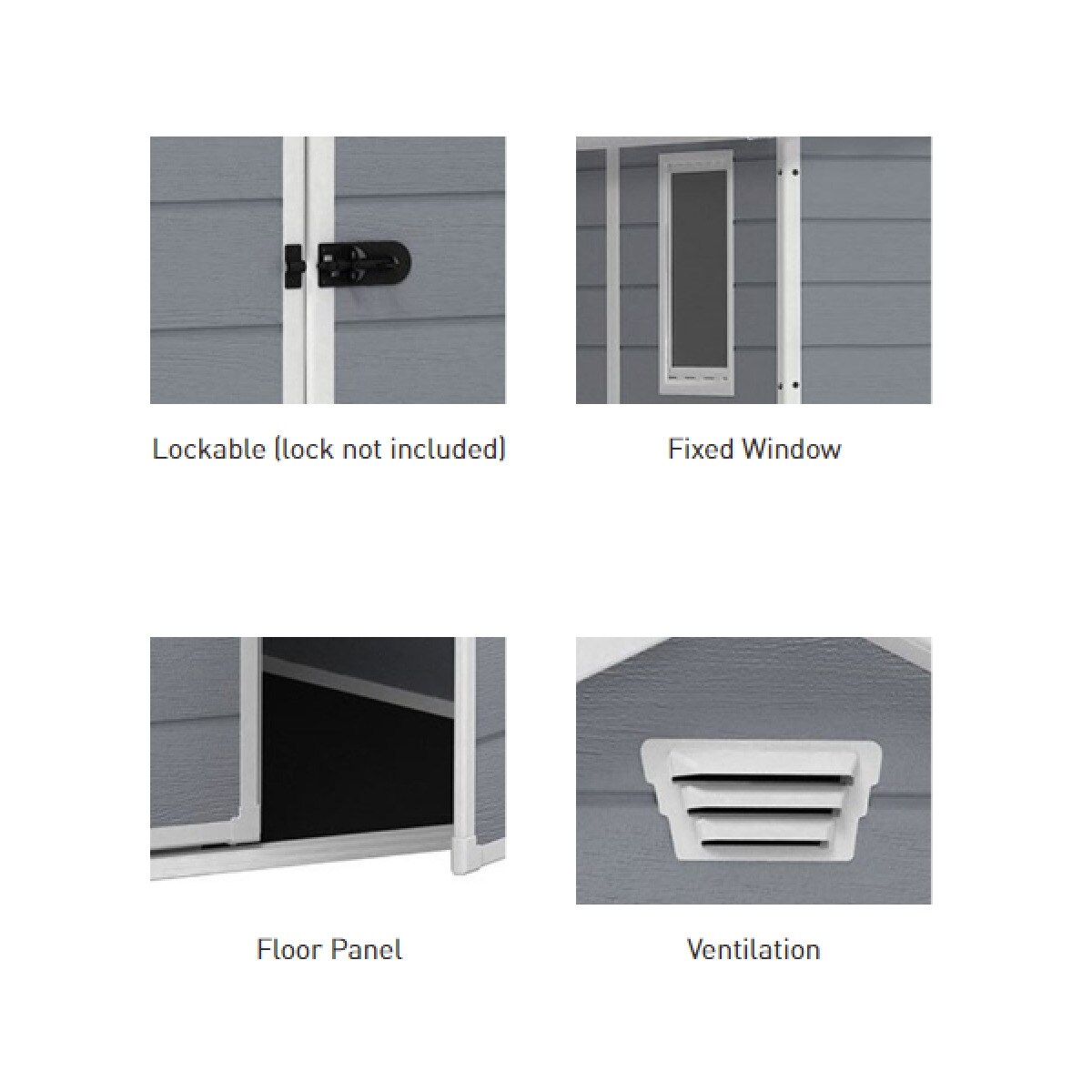 Caseta resina plástica Manor Slip 130x198x192 cm y 2,49 m2 Gris-3