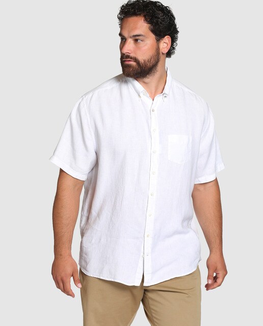 mens white linen shirt big and tall