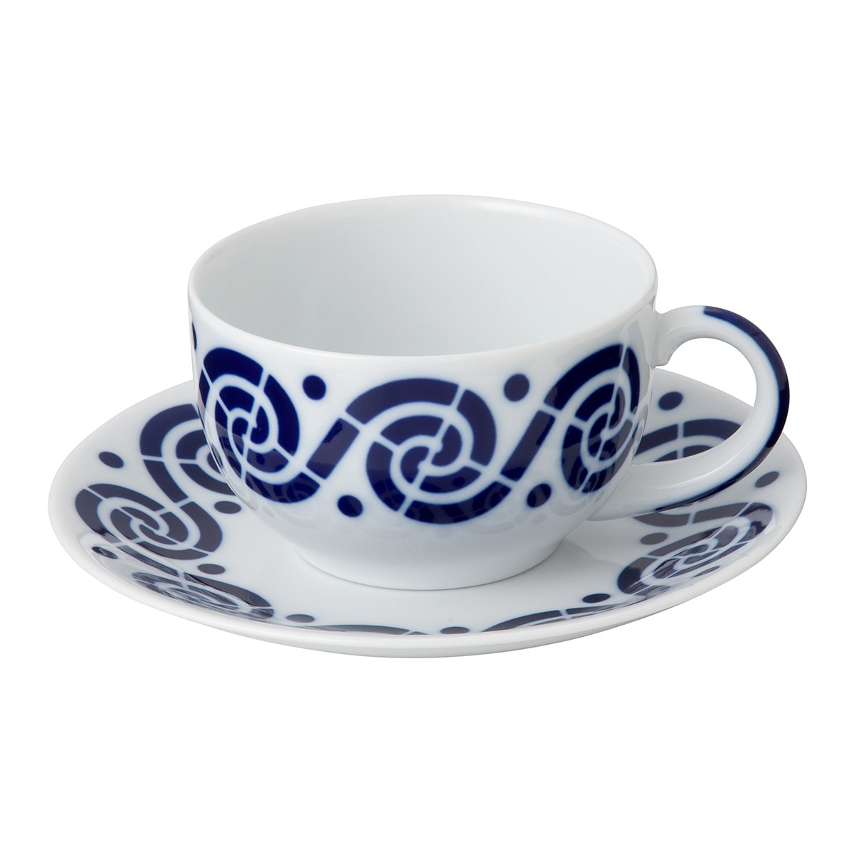 Sargadelos - Taza De Desayuno Con Plato Espiroide Sargadelos.